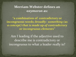 The Self-Centered Leader is an OxyMORON